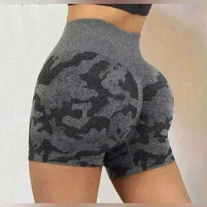 WOMEN'S SEAMLESS CAMOUFLAGE SHORTS HIGH WAIST